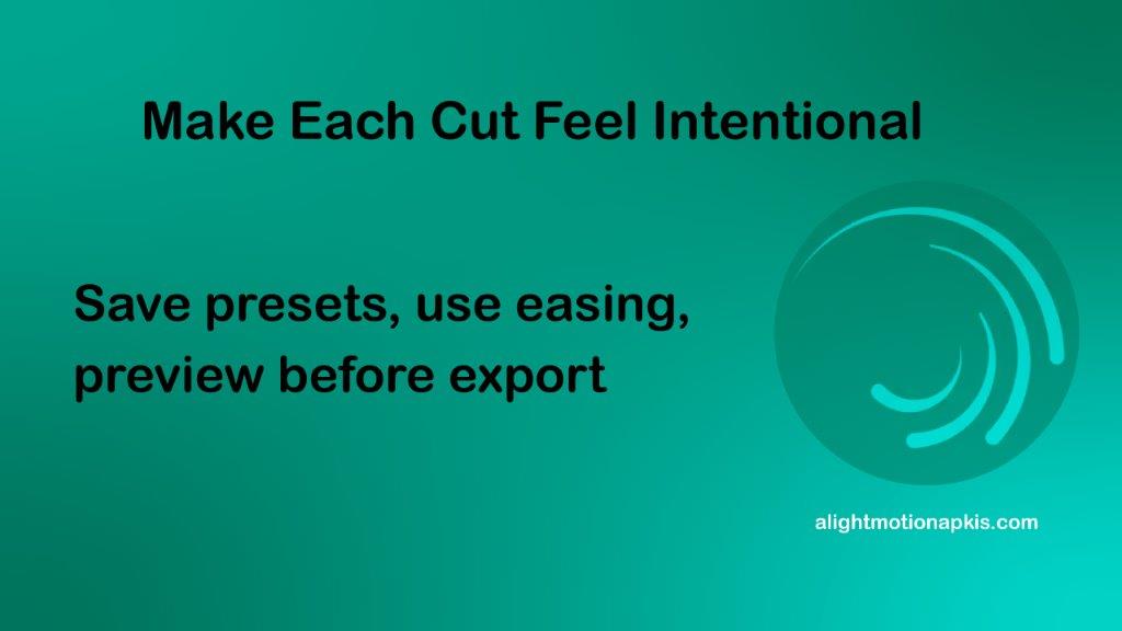 Make Each Cut International in applying  transition on Alight motion