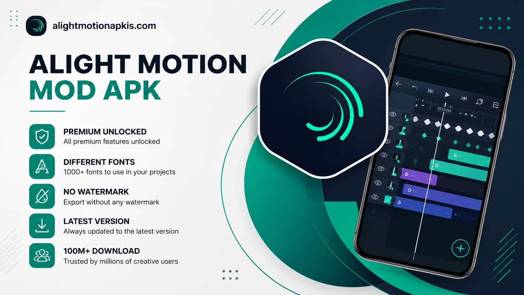 Alight Motion Mod APK premium unlocked, no watermark, 1000+ fonts, latest version